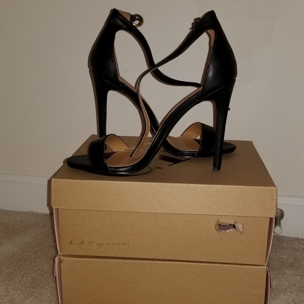 Black strappy heels